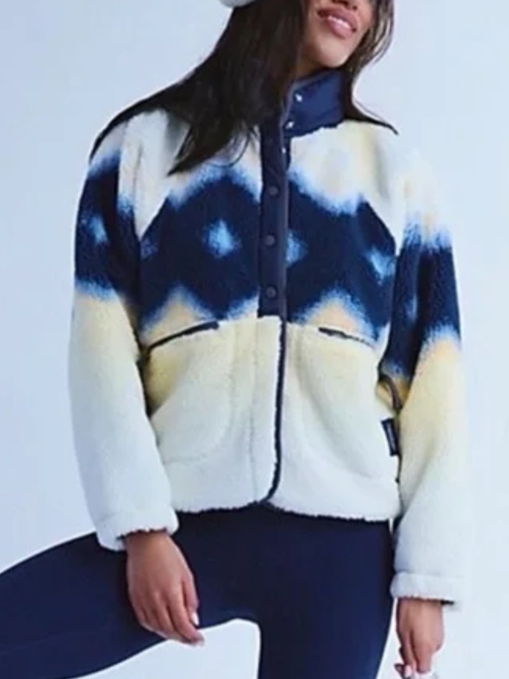 NWOT Free People FP Movement Hit The Slopes Fleece Printed Jacket Size Large